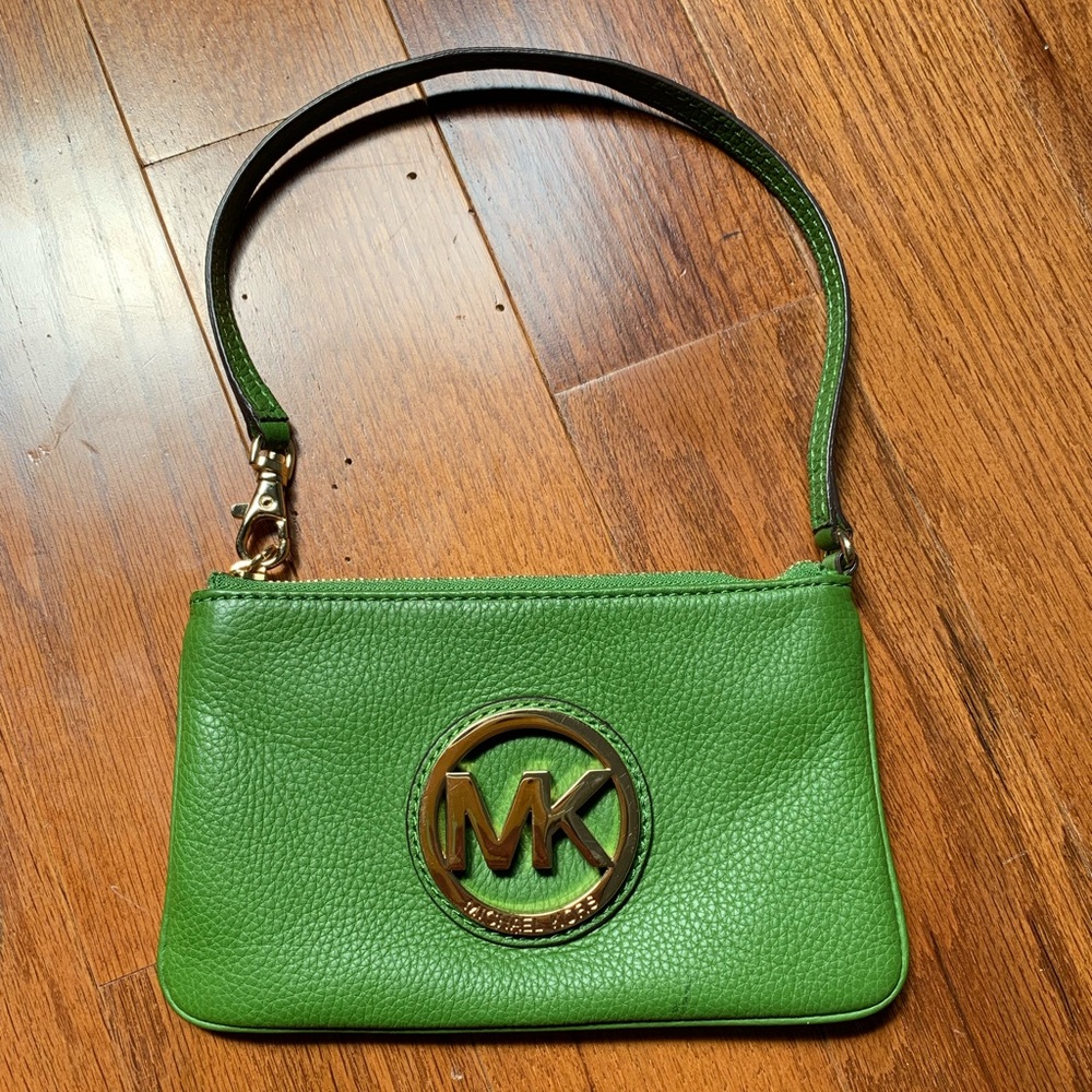Green Zippered Michael Kors Wristlet